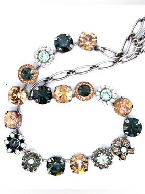 Mariana Crystal Multi-Color Round/Flower Station Necklace